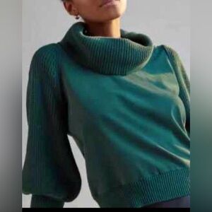 Anthropologie Cowl Neck Sweater Dolan Left Coast Forest Hunter Green M Medium